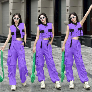 Bộ Quần áo kaki nữ,quần kaki túi hộp ống xuông fom rộng siêu hach dáng đồ tập gym yoga aerobic,nhảy zumba,thể thaodân vũ