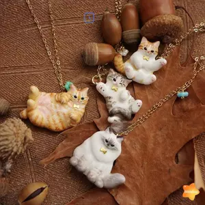Vintage Hoạt Hình Dễ Thương Mèo Mặt Dây Chuyền Nelace Dành Cho Nữ Retro Trang Sức Thời Trang Quà Tặng Mới