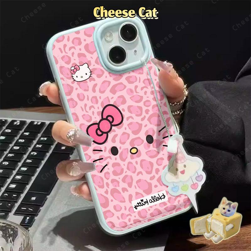 Mèo Da Báo Hồng Ốp Lưng Điện Thoại iPhone 15 17 13 12 14 11 Pro Plus 16 Pro Max Xs Max XR 7Plus 8Plus Bao Da Điện Thoại