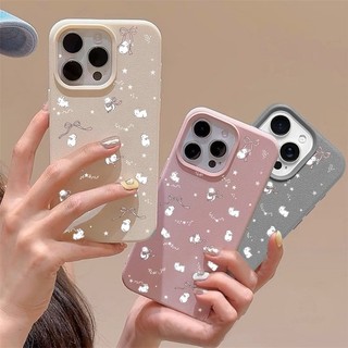 Ốp Điện Thoại Nơ Thỏ Dễ Thương Cho OPPO A3 A5 A6 Pro A3X A5X A6X A6S Reno 15F 11F 12F 13F 14F 10 11 12 13 14 15 Pro Vỏ Họa Tiết Lánh Thời Trang Graffiti Matte Hàn Quốc