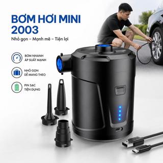 Máy Bơm Hút & Bơm Hơi Mini 5200mAh Đa Năng Cắm Trại Du Lịch Bơm Phao Nhanh