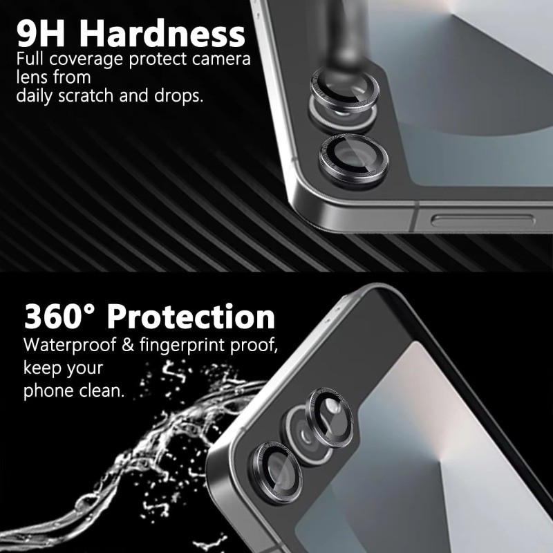 Dành Cho Samsung Galaxy Z Fold Flip 5 Điện Thoại Camera Bảo Vệ Ống Kính Vòng Dành Cho Samsung Galaxy W24 Flip 5G Hợp Kim Nhôm Bảo Vệ Kính Cường Lực Ống Kính Phim