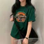 Áo thun in họa tiết cổ điển Mỹ dành cho nữ xe máy dáng rộng phù hợp