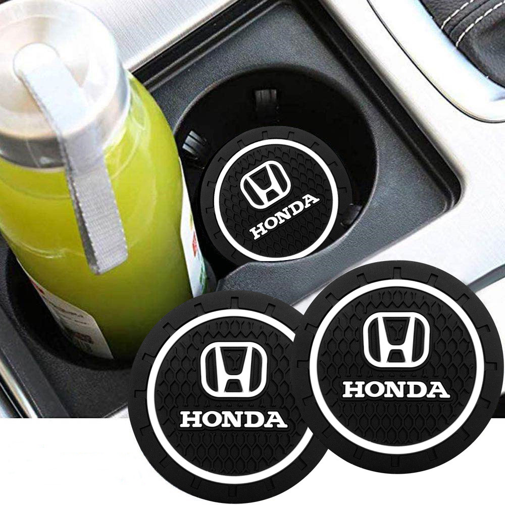 2 Chiếc Xe Coaster Cốc Nước Giá Đỡ Chai Miếng Lót Chống Trơn Trượt Thảm Silica Gel Chống Thấm Nước Cho Xe Honda Civic FIT Accord Prelude CRV Thành Phố 5 CRZ CRX Jazz HRV Phi Công Odyssey