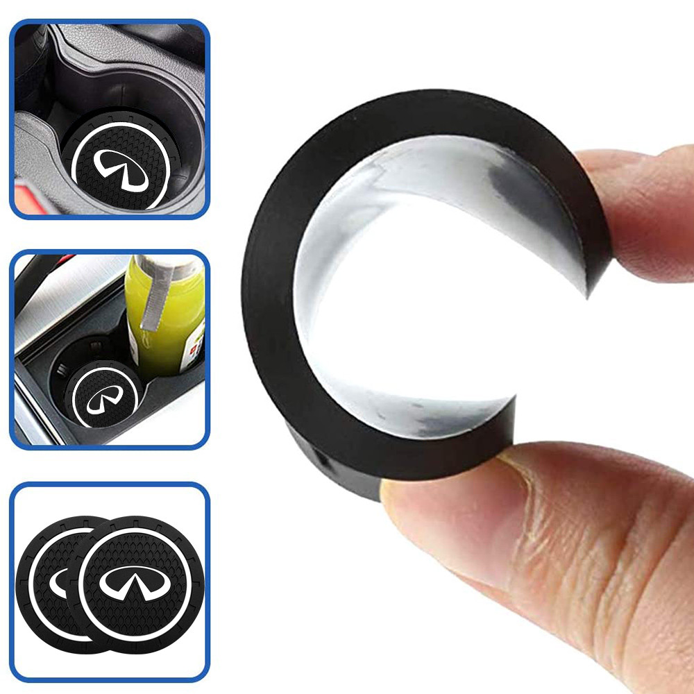 2 Chiếc Xe Coaster Cốc Nước Giá Đỡ Chai Miếng Lót Chống Trơn Trượt Thảm Silica Gel Chống Thấm Nước Cho Infiniti Q50 Q60 Q70 QX50 QX60 QX70 G25 FX JX35 FX25 EX35 FX37