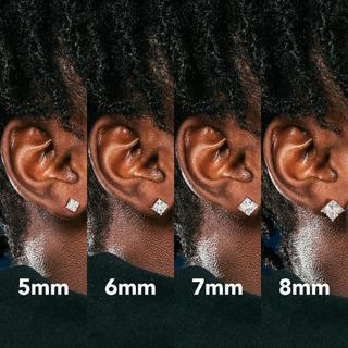 1PC 16G Vuông Zircon Bông Tai Đồng Sọc 5 / 6 / 7 / 8mm Kim Cương Tai Đồ Trang Trí Sụn Bông Tai