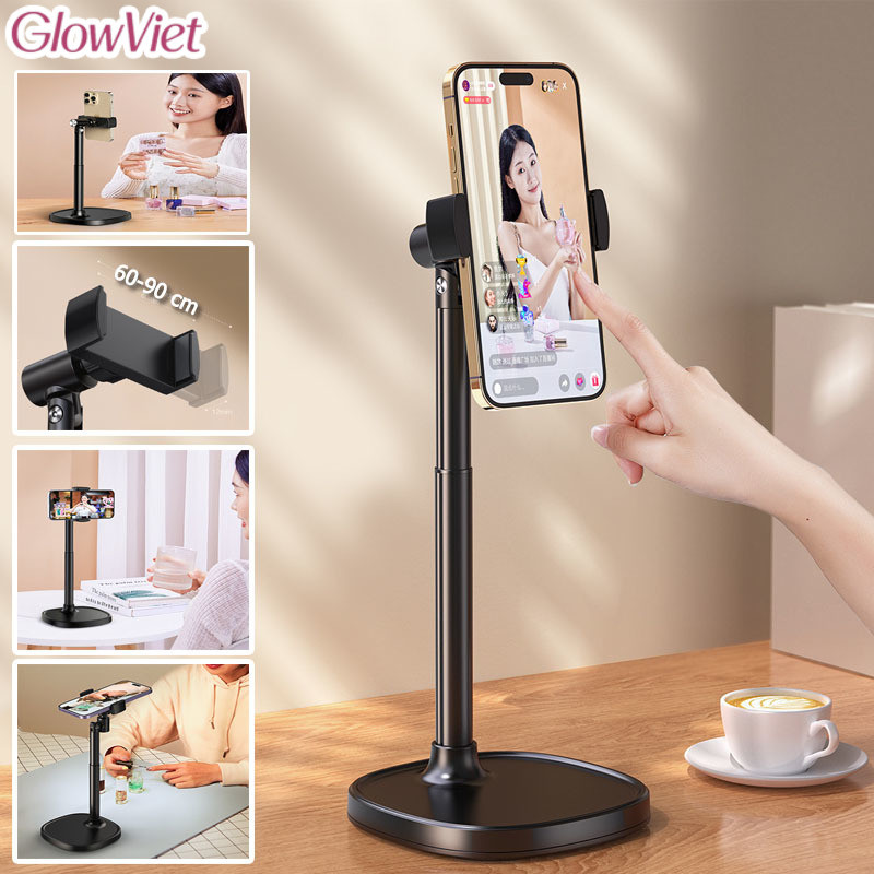 Giá đỡ điện thoại,360° Xoay,tùy chỉnh cao độ, góc quay,Chất liệu hợp kim nhôm,lý tưởng để quay video và phát trực tiếp