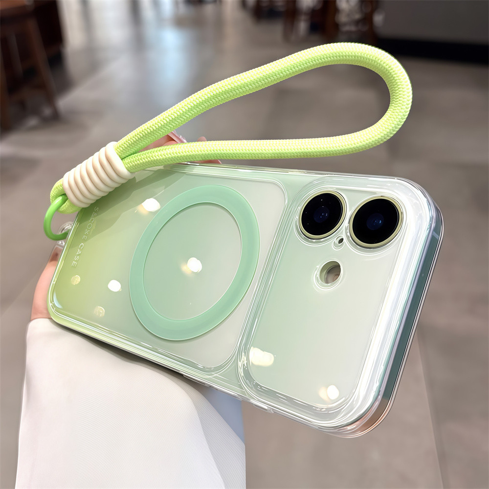 Ốp điện thoại từ tính dây rút gradient màu cho iPhone 17 Pro Max 14 15 16 pro max Bảo vệ ống kính chống rơi Vỏ cứng bảo vệ điện thoại