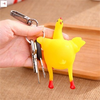 Đồ chơi gà đẻ trứng bằng nhựa Móc khóa tiện ích giảm căng thẳng cho bữa tiệc văn phòng