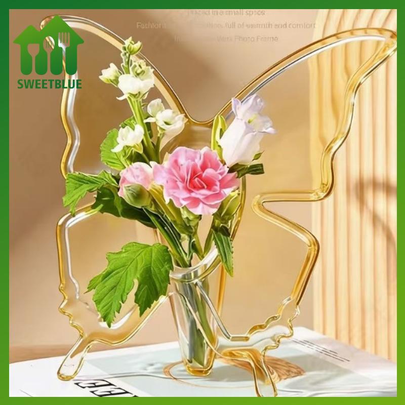Bình hoa Acrylic ngọt ngào với thiết kế hình con bướm Phong cách nghệ thuật hiện đại rõ ràng cho nhà thanh lịch Nhà bếp sắp xếp phòng ngủ n