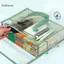 GCDHome 1 Thư mục cầm tay chống nước trong suốt di động dung tích lớn, Túi lưu trữ tập tin có thể mở rộng, Túi đựng tập tin tự dính PVC HOT