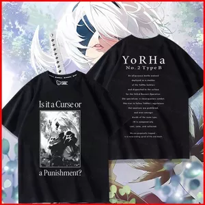 YB1 NieR Automata YoRHa No 2 Type B 2B Áo thun mùa hè Anime tay ngắn hàng đầu BY1