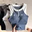 Áo Vest tập Yoga có đệm ngực nữ Phong cách mới Chạy bộ thể dục Thể thao Pilates Huấn luyện màu sắc tương phản Thiết kế dây kéo hàng đầu