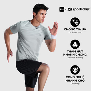 [GIẢM 50%] Áo thun thể thao nam HLA Sportsday chống tia UV kháng khuẩn,Quick Dry hút mồ hôi