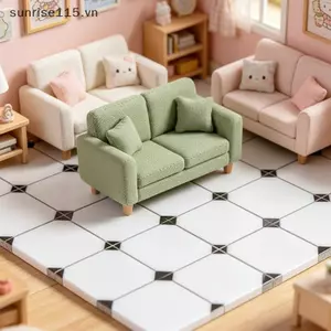 SSVN 10 Chiếc Gạch Sàn Gỗ Mini Cho 1: 12 Nhà Búp Bê Vuông Nối Phòng Mô Phỏng DIY Lắp Ráp Phụ Kiện Trang Trí Nhà.