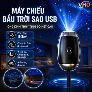 Máy Chiếu Bầu Trời Sao USB – Ống Kính Thủy Tinh Độ Nét Cao, Phủ Rộng 30m², Dùng Cho Trần Ô Tô Và Trần Nhà