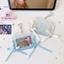 Tấm bảo vệ thẻ ảnh BRBRAA, có nơ ruy băng & móc khóa PVC 3 inch Photocard, Quà tặng trưng bày thẻ thần tượng Kpop chống nước trong suốt INS