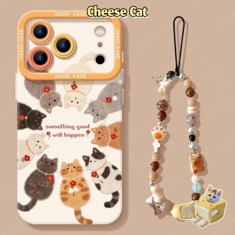 Ốp điện thoại mèo hoa đỏ nhỏ cho iPhone 17 Pro Max cho iPhone 13 14 15 Plus 11 12 16 Pro Max XR Xs Max 7Plus 6 8 SE