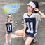 Bộ đồ thể thao mùa hè cho bé gái 2026 Trẻ em Phong cách mới Áo cổ chữ V thoáng khí + Quần short Bộ đồ hai mảnh thông thường