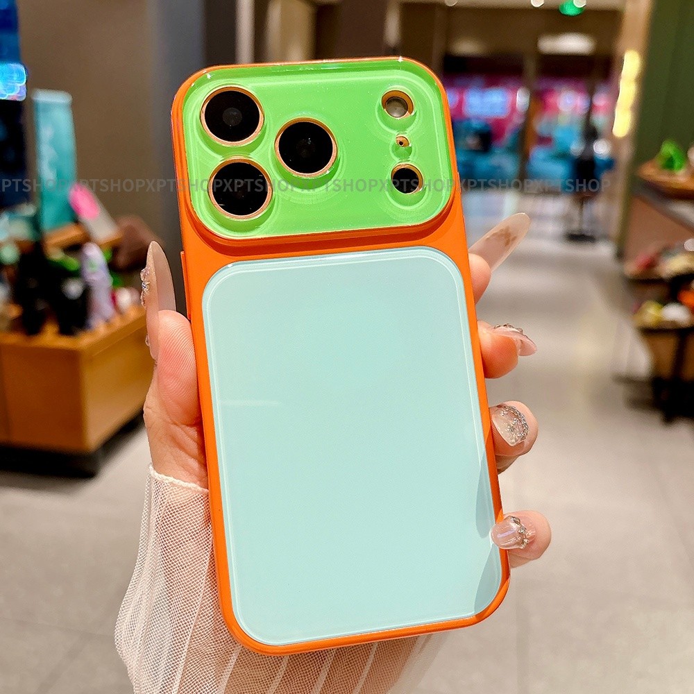 Vỏ máy ảnh chặn màu sắc đầy màu sắc Vỏ điện thoại Acrylic cho iPhone 17 Pro Max 16 15 14 Vỏ bảo vệ chống sốc