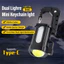 Đèn pin móc khóa LED YOFFOR, Đèn móc khóa ABS màu đen