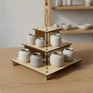 Giá đỡ trưng bày bằng gỗ 3 tầng nhiều lớp Riser Thiết kế chuyển đổi Giá đựng mỹ phẩm dành cho người sưu tập, Cửa hàng bán lẻ, tiệc tùng, bàn tráng miệng