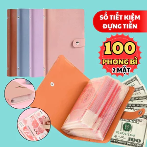 Sổ tiết kiệm đựng tiền 100 phong bì tiết kiệm sổ thử thách 100 ngày đựng tiền có thể tái sử dụng