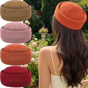 Mũ nồi thoáng khí lưới mùa hè - Mũ ống hút chống nắng cho nữ - dành cho bé gái dạo phố - Thanh lịch, cổ điển, thời trang - Mũ họa sĩ ngoài trời / Giao hàng miễn phí