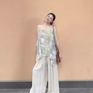 Đính cườm không đều Áo yếm in họa tiết Bohemian dáng rộng vừa vặn kỳ nghỉ mùa hè Áo ngoài