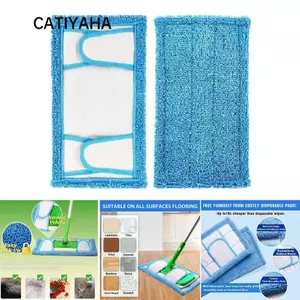 CATIYAHA Vải lau nhà có thể thay thế cho máy quét Swiffer, Tấm lau nhà sàn sợi nhỏ có thể tái sử dụng, Dụng cụ làm sạch sử dụng khô / ướt tại nhà Miếng chà rửa có thể tháo rời