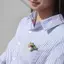 PNPIA- Thời Trang Thanh Lịch Ngọc Trai Trắng Bướm Thổ Cẩm Ánh Sáng Thanh Lịch Sang Trọng Xòe Chân Đa Năng Trang Sức Quần Áo Phụ Kiện Quà Tặng