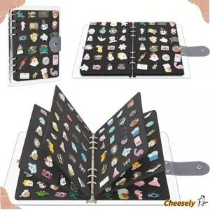 CHEESELY Huy Hiệu Trâm Cài Lưu Trữ Chất Kết Dính, Giá Trưng Bày Đa Năng Nỉ Men Pin Hiển Thị Sách, Giá Đựng Bông Tai 8 Trang Album Pin Lưu Trữ