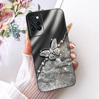 Dành Cho Infinix Note 10 Pro NFC Note10 10Pro X693 X695 X695D X695C Mới Hoa Thanh Lịch Họa Tiết Bướm Ốp Lưng Điện Thoại Silicon Màu Đen Mềm