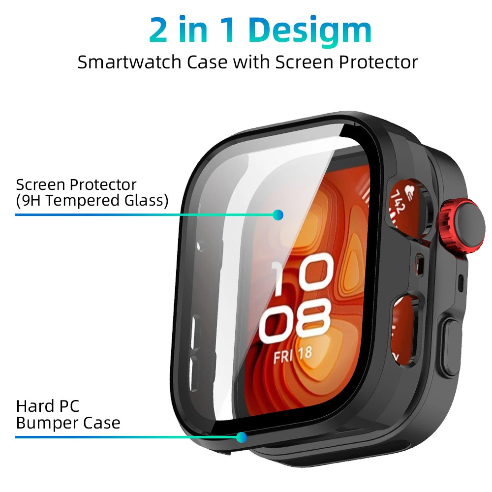 Vỏ PC + dây đeo cho Huawei Watch Fit 5 / 5 Pro cản bảo vệ vòng tay silicon thể thao