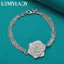 URMYLADY Bạc 925 Vòng Tay Hoa Lớn Cho Nữ Cưới Đính Hôn Tiệc Trang Sức Thời Trang