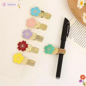 Giá đỡ bút hoa BEABOUT, Kẹp bút lò xo đánh dấu bằng kim loại, Dễ thương với lớp phủ tráng men Chống mất Giá đỡ vòng bút hữu ích Đồ dùng văn phòng phẩm
