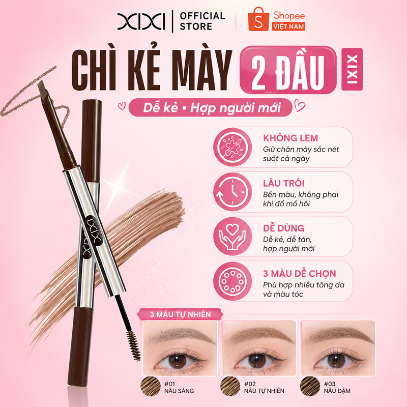 XIXI Chì Kẻ Mày Tự Động Ngòi Mảnh, Dễ Vẽ Chân Mày Tự Nhiên, Không Lem Lâu Trôi D695