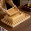 WANYEDI Khay Gỗ Tre, Có Tay Cầm Khay Bảo Quản Thực Phẩm Hình Chữ Nhật, Khay Trang Trí Khay Phục Vụ Màu Phòng Tắm