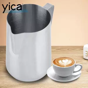 Cốc tạo bọt sữa YICA, Bình tạo bọt sữa bạc tay cầm tiện dụng, Bình tạo bọt 1000 ml / 34oz 304 Phụ kiện cà phê bằng thép không gỉ