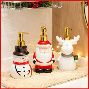 ST2 Hoạt Hình Vui Vẻ Ông Già Noel Xà Phòng Nhà Vệ Sinh Phòng Tắm Tay Xà Phòng Bấm Chai Trang Trí TS2