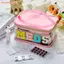 FAVORITEGOODS Letter Patch Túi đựng mỹ phẩm, Túi đựng mỹ phẩm PVC trong suốt có dây kéo vàng, Túi đựng mỹ phẩm màu hồng hồng thời trang nam nữ
