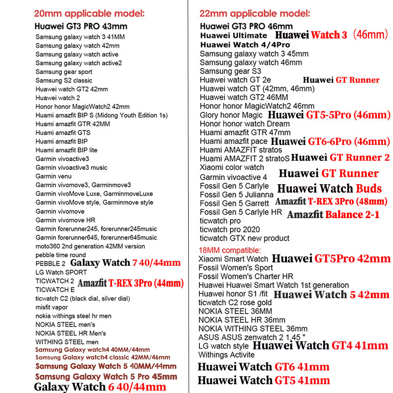 Dây đeo Nylon 18mm 20mm 22mm cho Huawei GT6 / 5 / 4 Pro 46mm có thể điều chỉnh dây đeo cho Samsung Galaxy Watch 7 6 5 4 40mm 44mm vòng tay