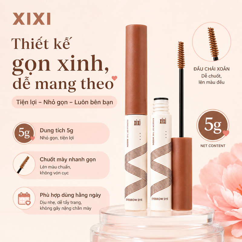 XIXI Mascara Chân Mày 20g, Gel Chải Mày Tự Nhiên, Không Vón, Dễ Dùng Hằng Ngày D693