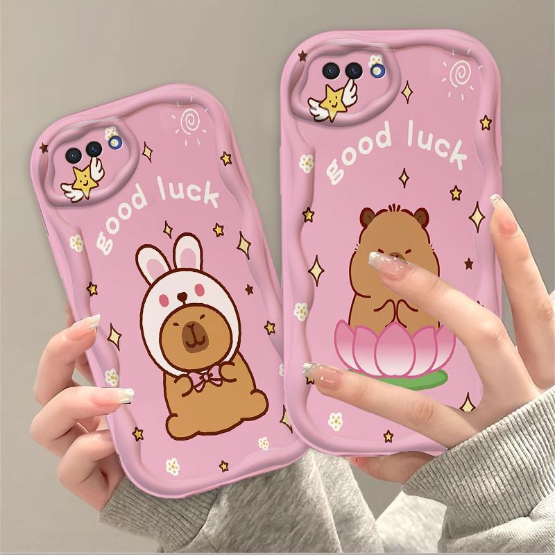 Thích hợp cho OPPO A1K A3S A12E AX5 Realme C2 Bảo vệ 3D TPU mềm Capybara Vỏ điện thoại chống sốc