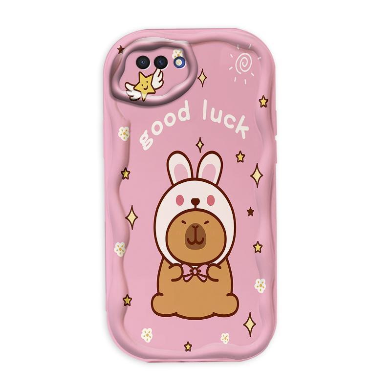 Thích hợp cho OPPO A1K A3S A12E AX5 Realme C2 Bảo vệ 3D TPU mềm Capybara Vỏ điện thoại chống sốc
