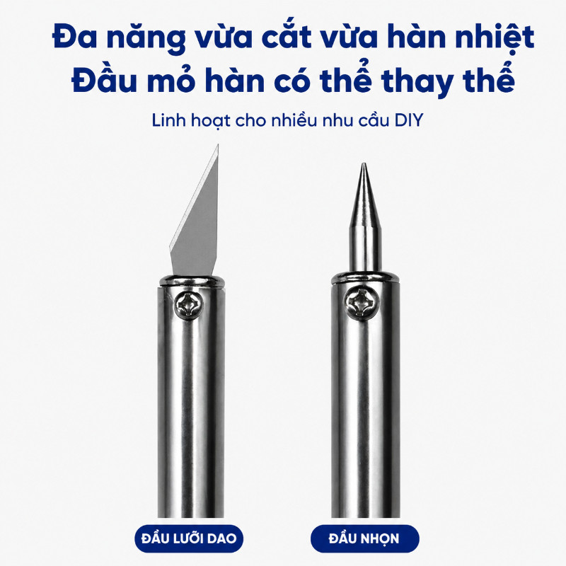 Dao Cắt Điện Đa Năng Bằng Đồng Nguyên Chất | Dao Khắc Điện, Mỏ Hàn Điện – Cắt Nhựa, Khắc, Làm Thủ Công