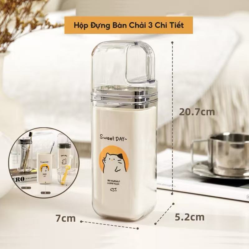 Hộp đựng kem đánh răng du lịch,bộ cốc đánh răng du lịch nhỏ gọn tiện lợi cầm tay mang đi