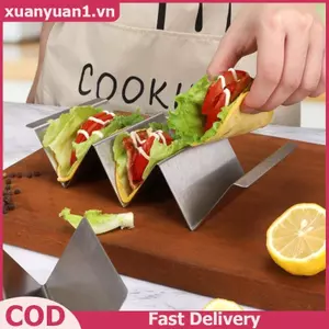 XUAN Taco Giá Đỡ Pancake Ra Thép Không Gỉ Tortilla Taco Khay Taco Đĩa Taco Đế Trưng Bày Thực Phẩm Mexico Ra Dụng Cụ Nhà Bếp VN