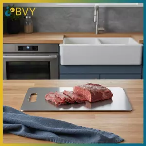 Thớt Thép Không Gỉ BVY An Toàn Thực Phẩm Chống Mùi Lâu Dài Thớt Cho Nhà Bếp Hàng Ngày Chuẩn Bị Nướng Bánh.