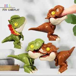 HL Kỷ Jura Ngón Tay Khủng Long Triceratops Tyrannosaurus Đồ Chơi Mô Hình Cho Trẻ Em Sáng Tạo Ngón Tay Cắn Khủng Long Đồ Chơi Tương Tác Bé Trai Quà Tặng LMWU